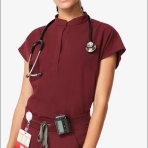 NWT - FIGS - Rafaela Top - Burgundy XS